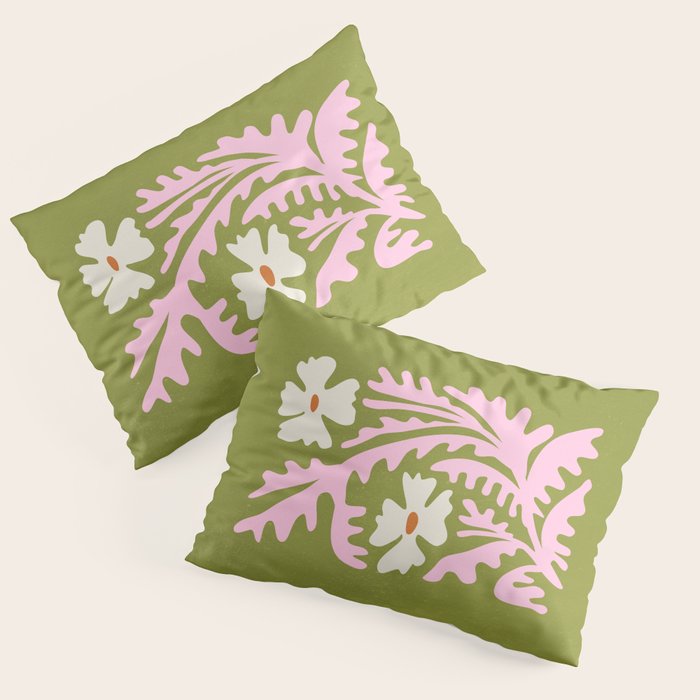 Wasabi & Cupid: Les Fleurs | Flower Market Color Series 10 Pillow Sham Gallery Image 3