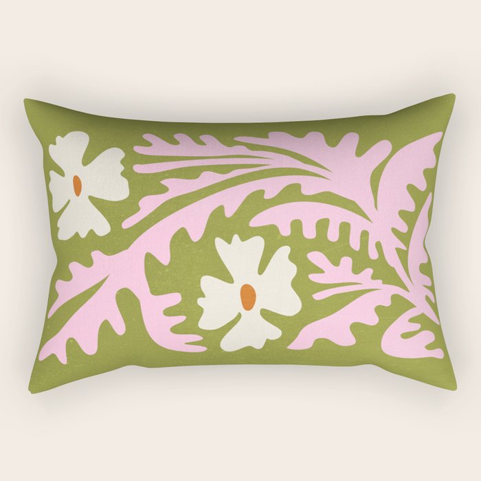 Wasabi & Cupid: Les Fleurs | Flower Market Color Series 10 Rectangular Pillow Gallery Image 1