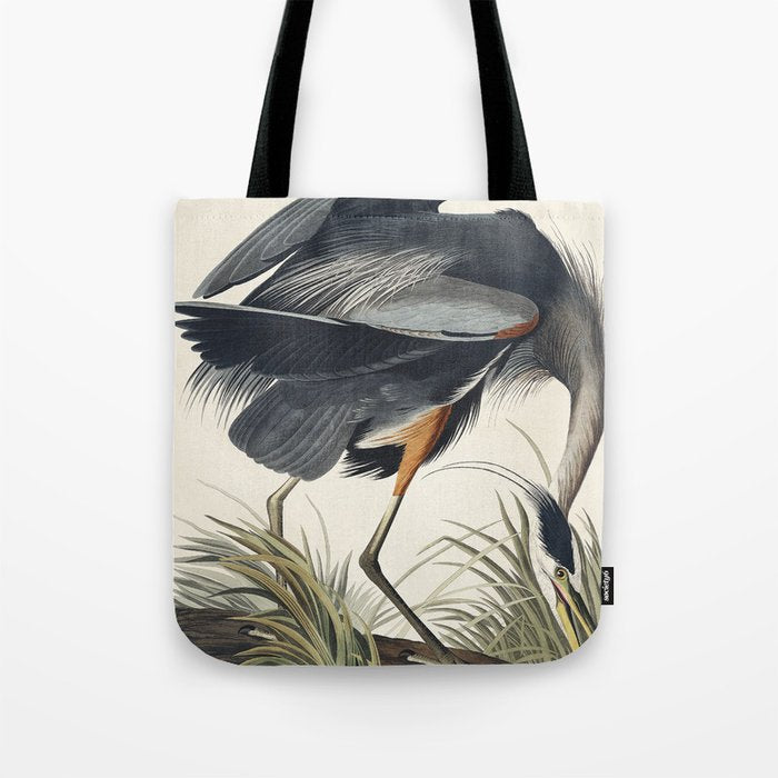 Great blue Heron from Birds of America (1827) by John James Audubon Tote Bag Gallery Image 1