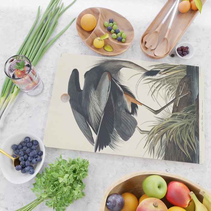 Great blue Heron from Birds of America (1827) by John James Audubon Cutting Board Gallery Image 2