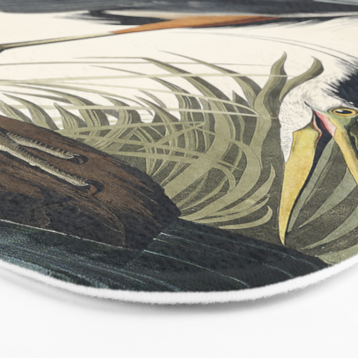 Great blue Heron from Birds of America (1827) by John James Audubon Bath Mat Gallery Image 3