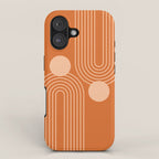 Mid Century Modern Geometric 194 in Orange Shades iPhone Case Gallery Image 1