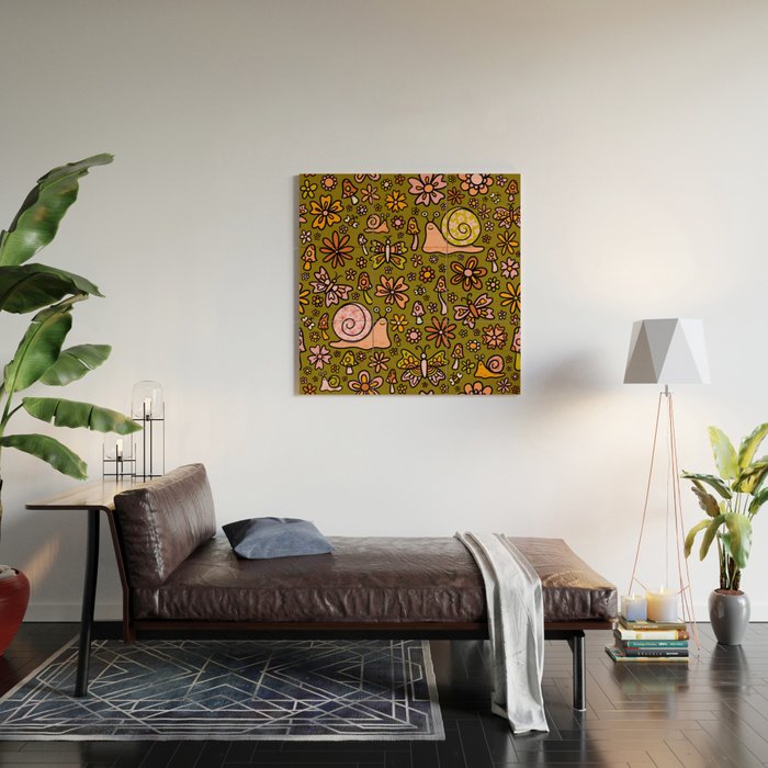 Spring Snail Print Wood Wall Art Gallery Image 2
