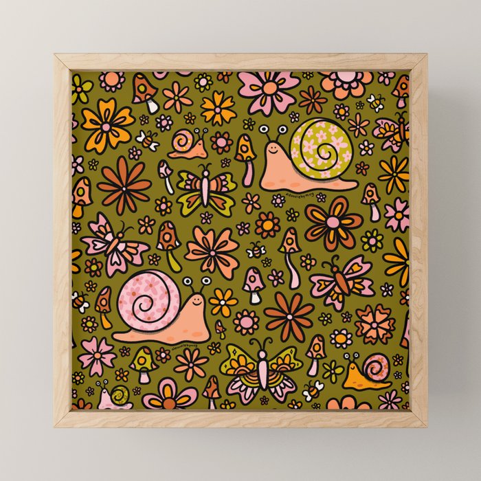 Spring Snail Print Mini Art Print Gallery Image 1