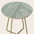 Line Drawing, Green, Palms Print, Boho Wall Art Side Table Gallery Image 2