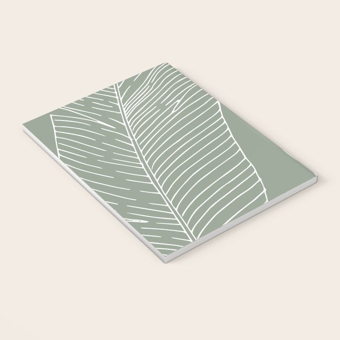Line Drawing, Green, Palms Print, Boho Wall Art Notebook Gallery Image 3
