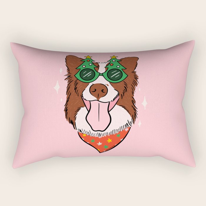 Christmas Dog Rectangular Pillow Gallery Image 1