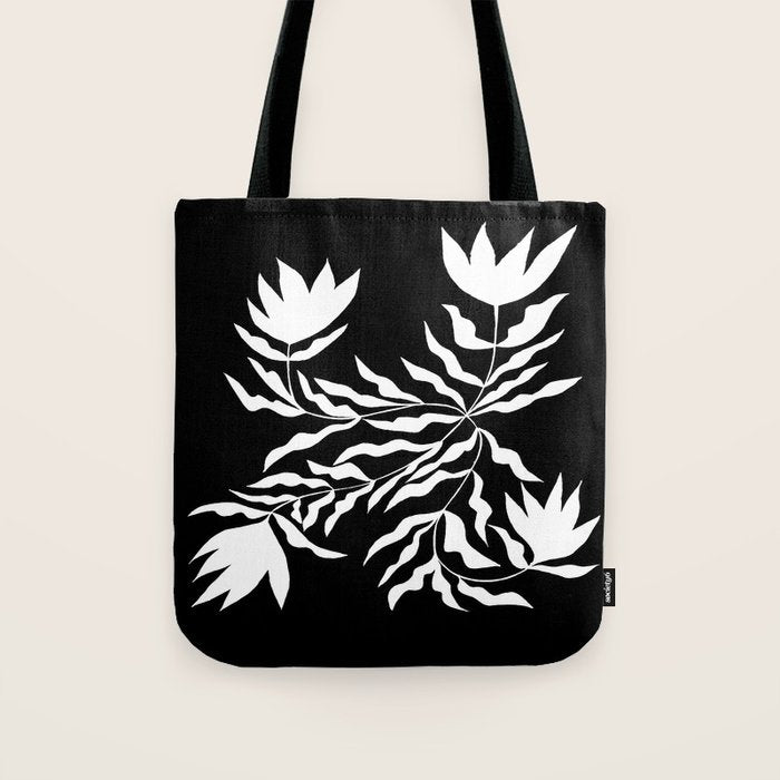 Tulip Tremble In Black  Tote Bag Gallery Image 1