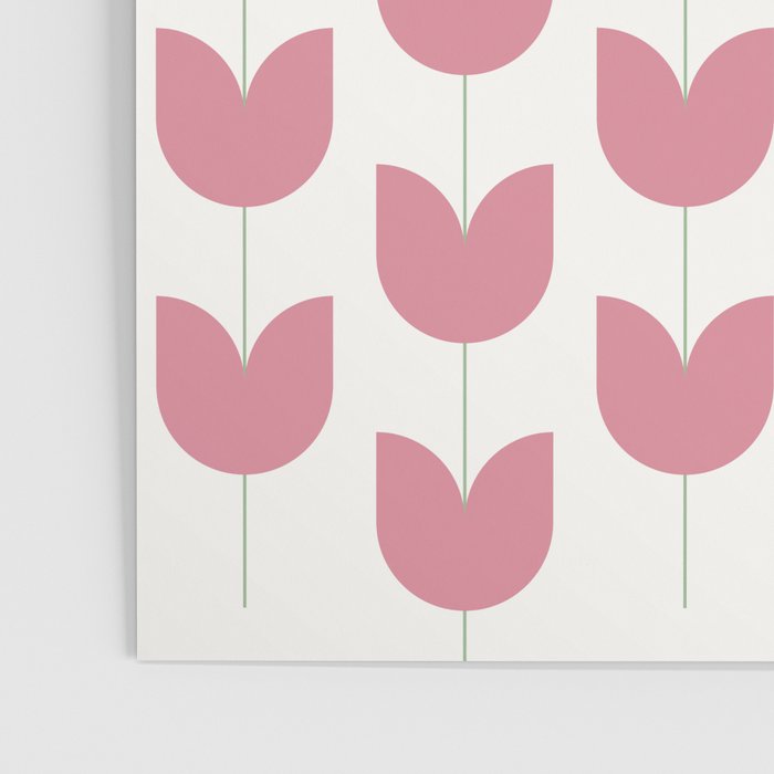 Spring Tulips VII Pink Mid Century Flowers Poster Gallery Image 3