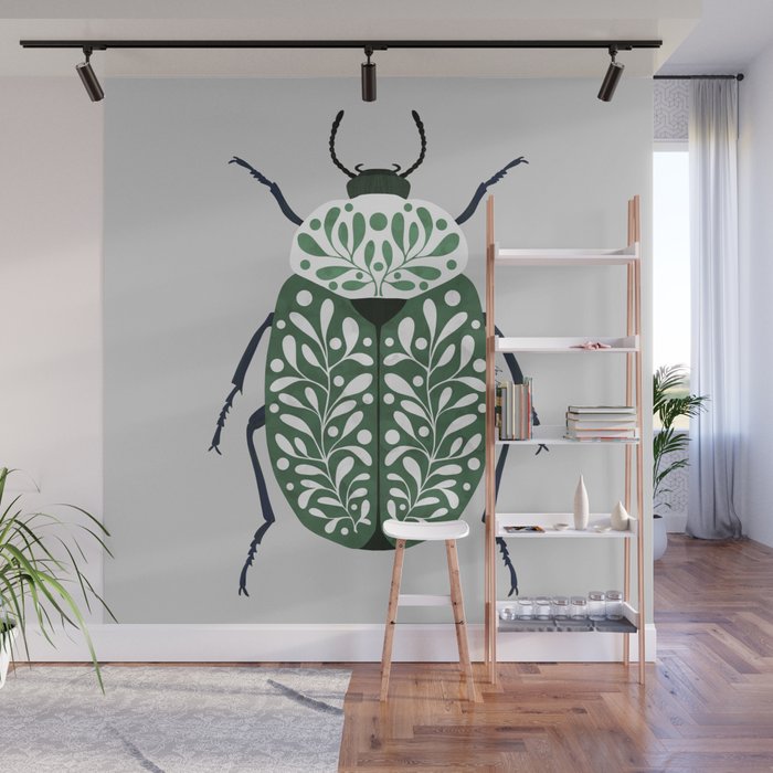 Beetle and leaves Wall Mural Gallery Image 1