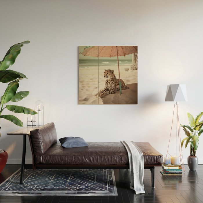 Cheetah's Vacation, Beach Prints Wood Wall Art Gallery Image 2