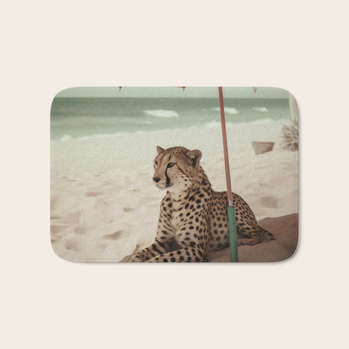 Cheetah's Vacation, Beach Prints Bath Mat Gallery Image 1