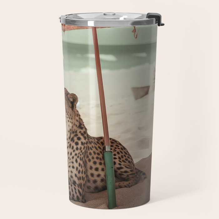 Cheetah's Vacation, Beach Prints Travel Mug Gallery Image 2