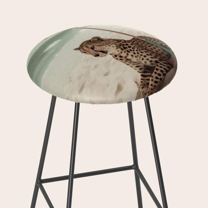 Cheetah's Vacation, Beach Prints Stool Gallery Image 2