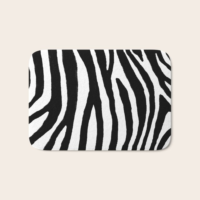 Zebra Stripes Pattern Bath Mat Gallery Image 1
