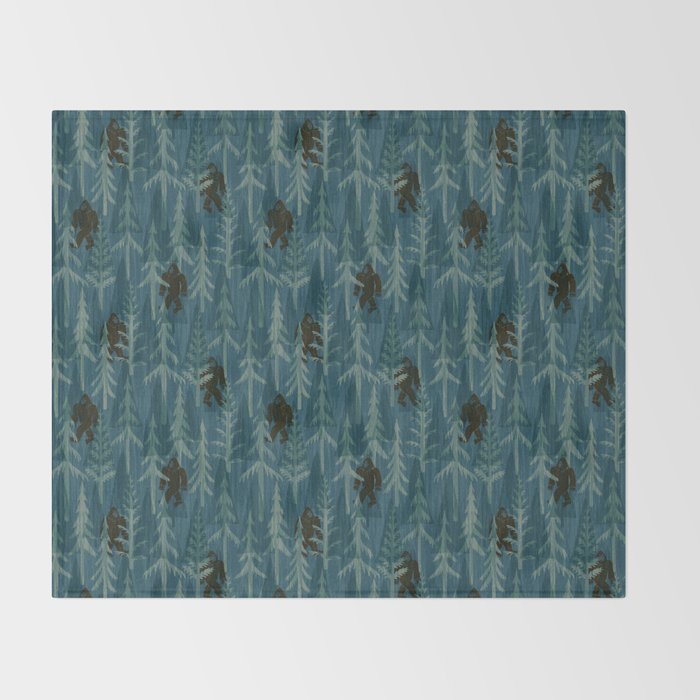 Subtle Sasquatch - Spruce Throw Blanket Gallery Image 2