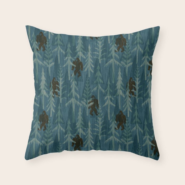Subtle Sasquatch - Spruce Throw Pillow Gallery Image 1