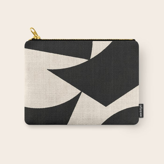 Cut-out Abstract Modern Shapes - black Carry All Pouch Gallery Image 1