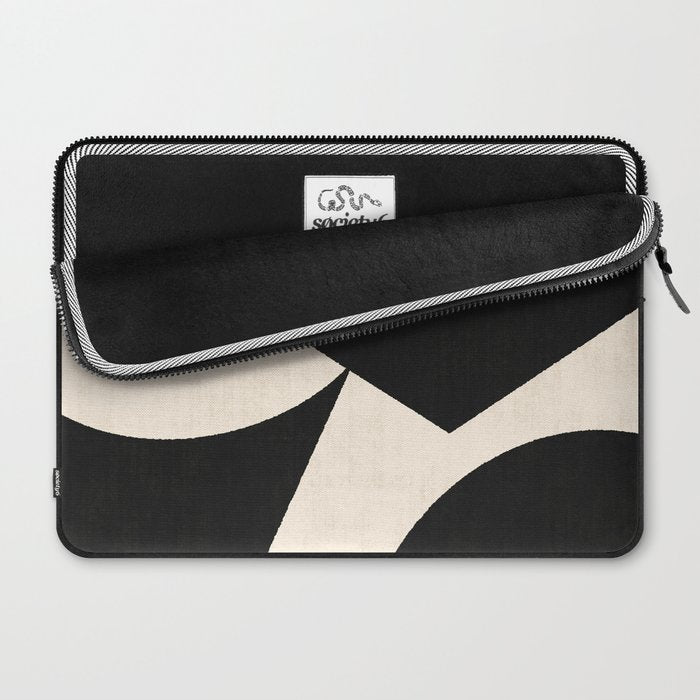 Cut-out Abstract Modern Shapes - black Laptop Sleeve Gallery Image 2