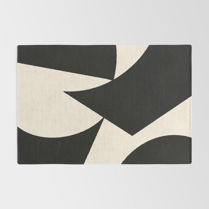 Cut-out Abstract Modern Shapes - black Rug Gallery Image 2