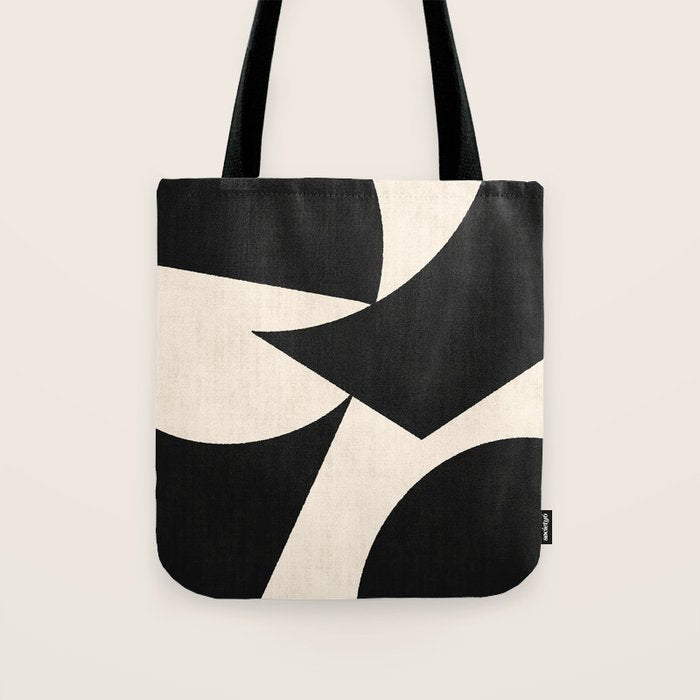 Cut-out Abstract Modern Shapes - black Tote Bag Gallery Image 1