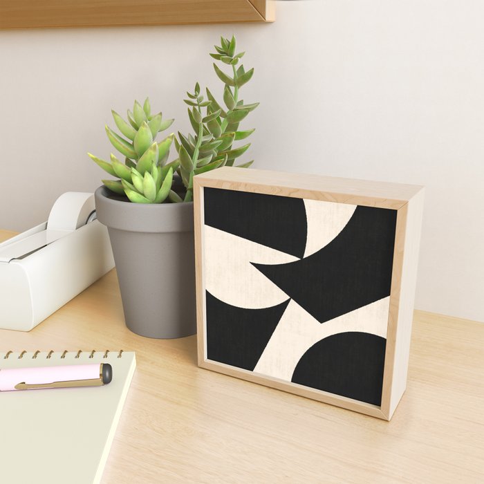 Cut-out Abstract Modern Shapes - black Mini Art Print Gallery Image 2