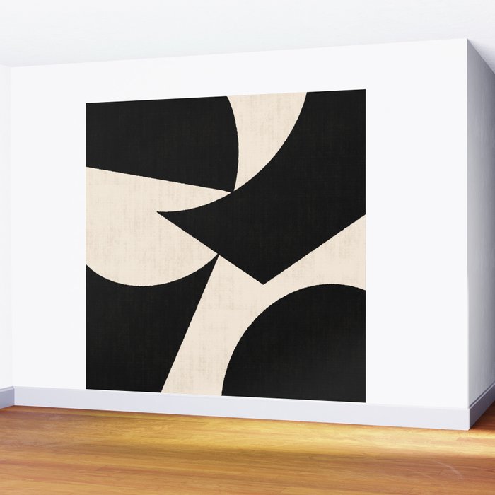 Cut-out Abstract Modern Shapes - black Wall Mural Gallery Image 2