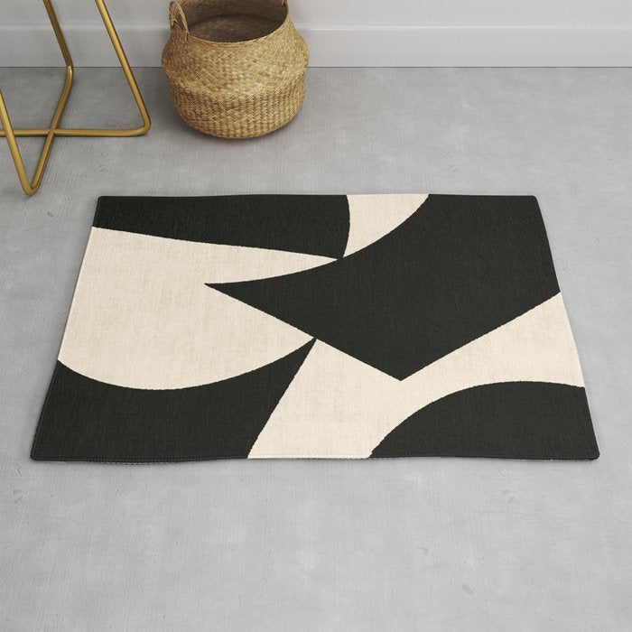 Cut-out Abstract Modern Shapes - black Rug Gallery Image 1