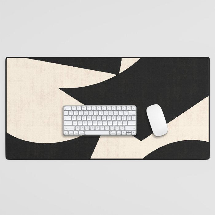 Cut-out Abstract Modern Shapes - black Desk Mat Gallery Image 1