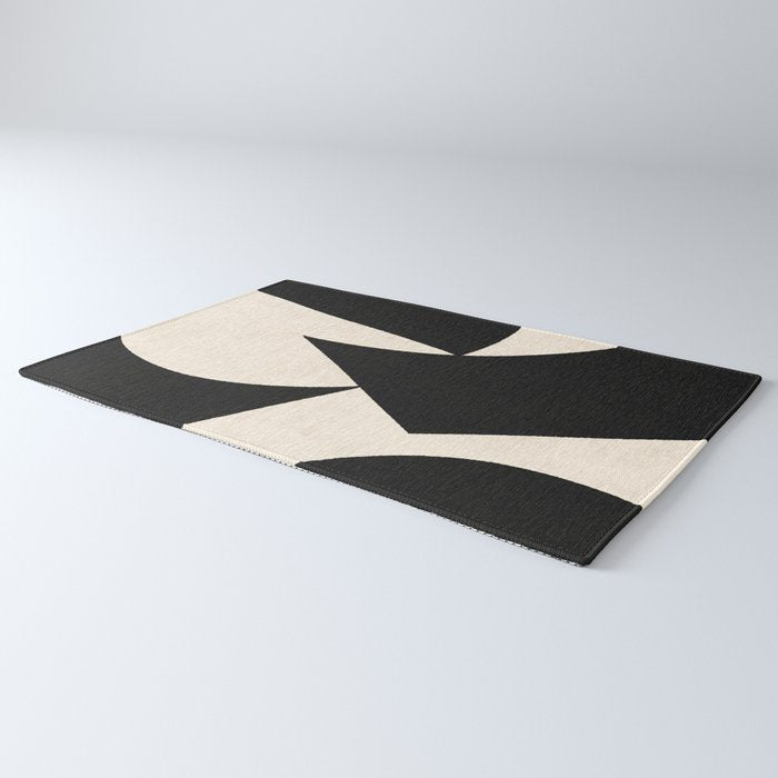 Cut-out Abstract Modern Shapes - black Rug Gallery Image 3