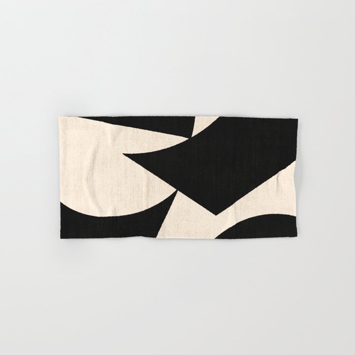 Cut-out Abstract Modern Shapes - black Bath Towel Gallery Image 1