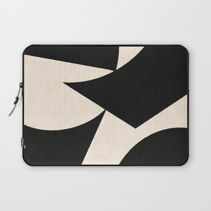 Cut-out Abstract Modern Shapes - black Laptop Sleeve Gallery Image 1