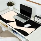 Cut-out Abstract Modern Shapes - black Desk Mat Gallery Image 2
