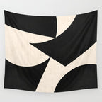 Cut-out Abstract Modern Shapes - black Wall Tapestry Gallery Image 4