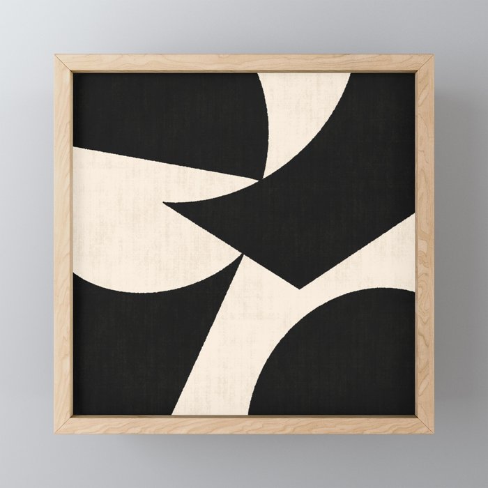 Cut-out Abstract Modern Shapes - black Mini Art Print Gallery Image 1