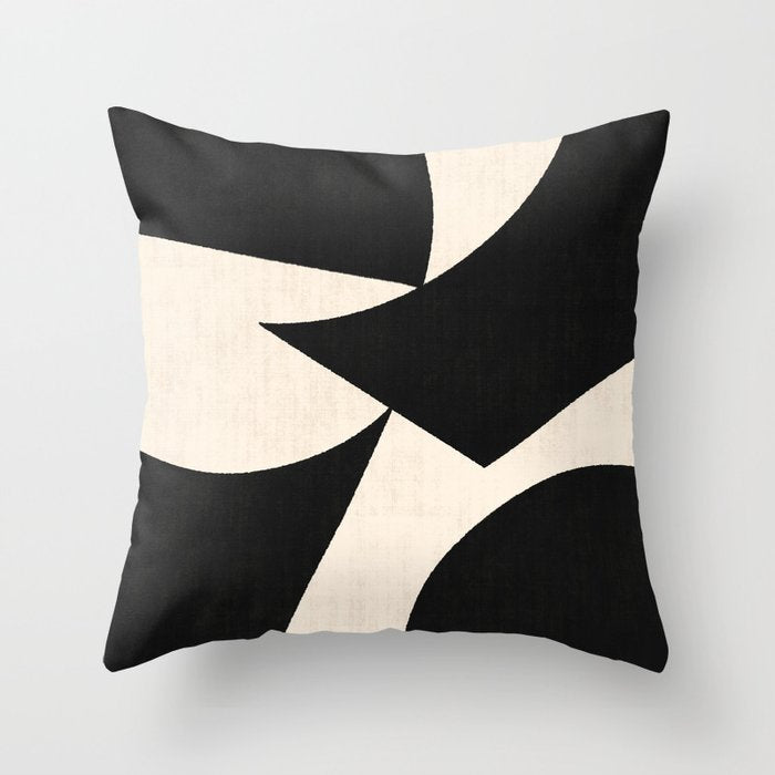 Cut-out Abstract Modern Shapes - black Throw Pillow Gallery Image 6
