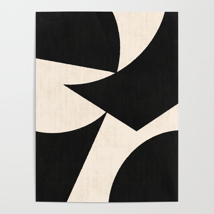Cut-out Abstract Modern Shapes - black Poster Gallery Image 1