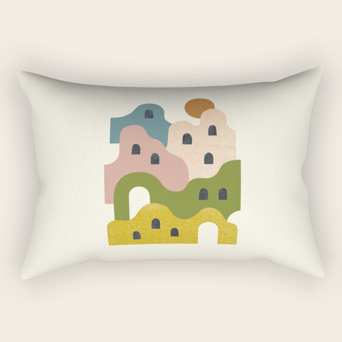 Adobe Village at Sunset Rectangular Pillow Gallery Image 1