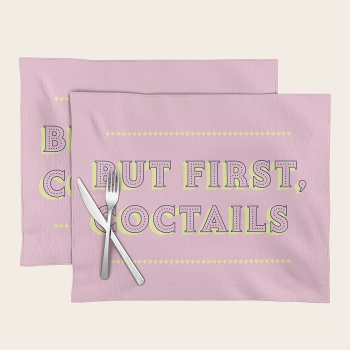 Pastel Pink Party Cocktails Placemat Gallery Image 1