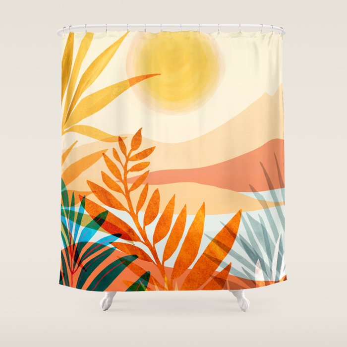 Golden Hour / Abstract Landscape Series Shower Curtain Gallery Image 1