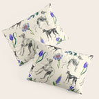 GREYHOUND DOGS and PRESSED FLOWERS Pillow Sham Gallery Image 3