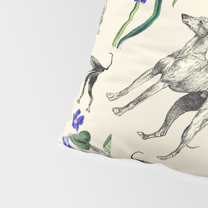 GREYHOUND DOGS and PRESSED FLOWERS Pillow Sham Gallery Image 4