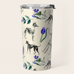GREYHOUND DOGS and PRESSED FLOWERS Travel Mug Gallery Image 2