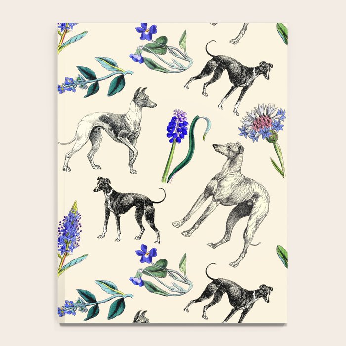 GREYHOUND DOGS and PRESSED FLOWERS Notebook Gallery Image 4