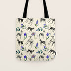 GREYHOUND DOGS and PRESSED FLOWERS Tote Bag Gallery Image 1