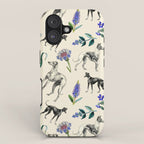 GREYHOUND DOGS and PRESSED FLOWERS iPhone Case Gallery Image 1