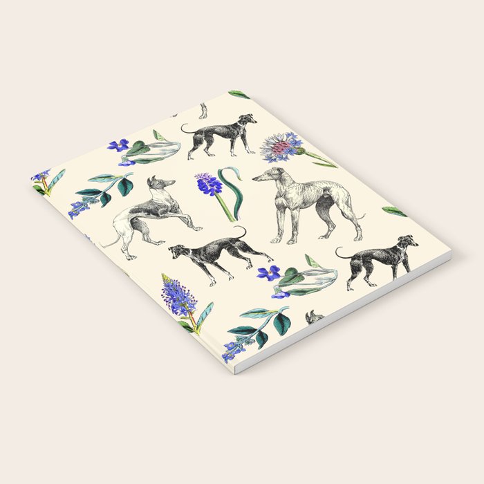 GREYHOUND DOGS and PRESSED FLOWERS Notebook Gallery Image 2