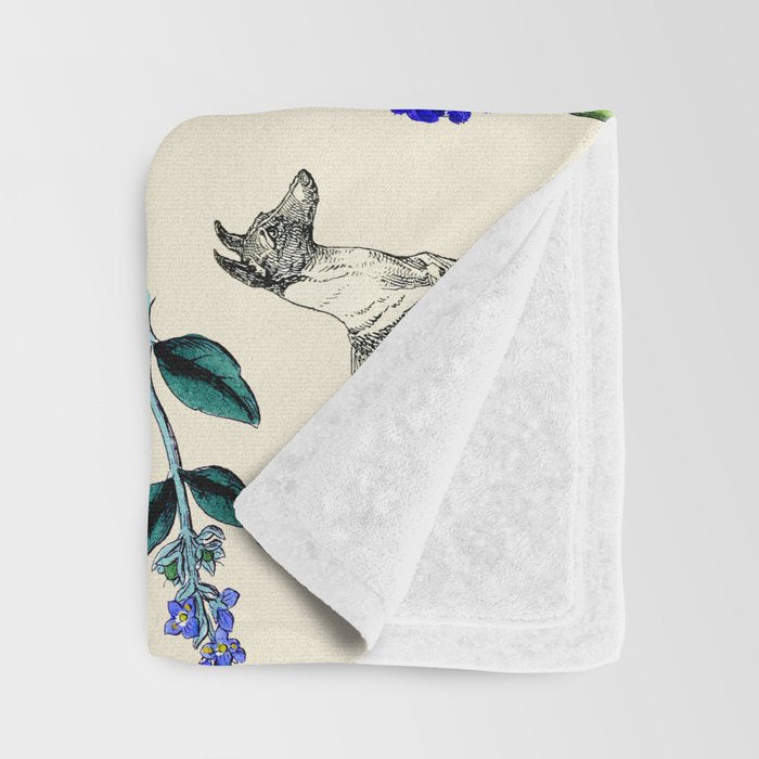 GREYHOUND DOGS and PRESSED FLOWERS Throw Blanket Gallery Image 3