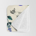 GREYHOUND DOGS and PRESSED FLOWERS Throw Blanket Gallery Image 3