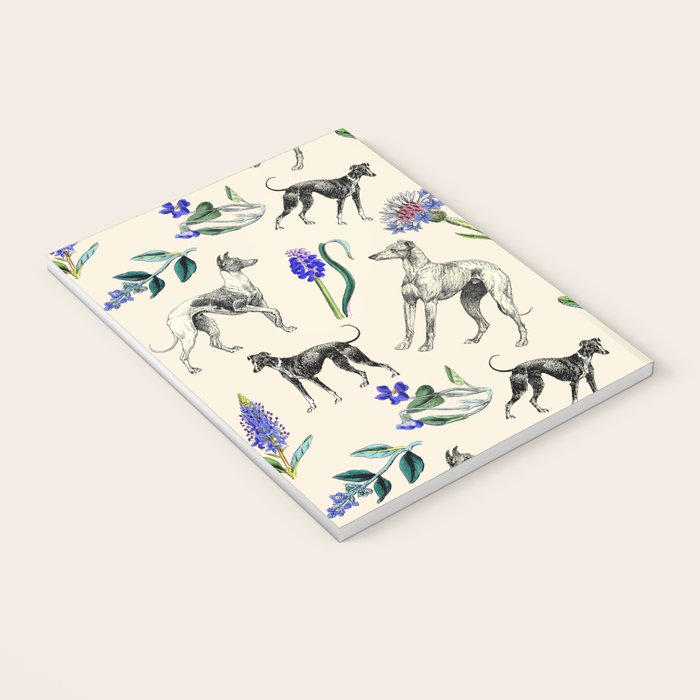 GREYHOUND DOGS and PRESSED FLOWERS Notebook Gallery Image 3
